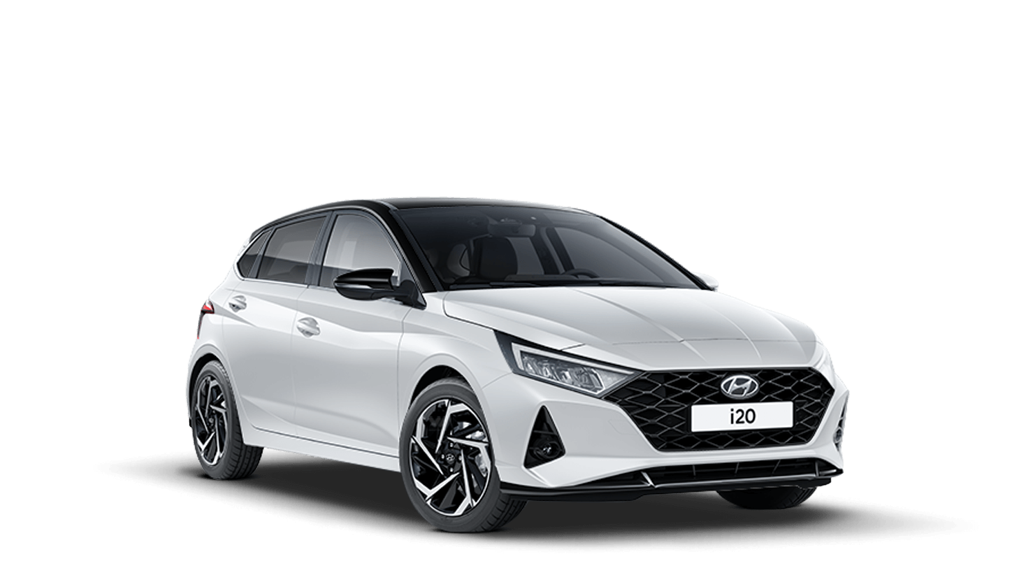 Polar White with Phantom Black Roof Hyundai I20 New