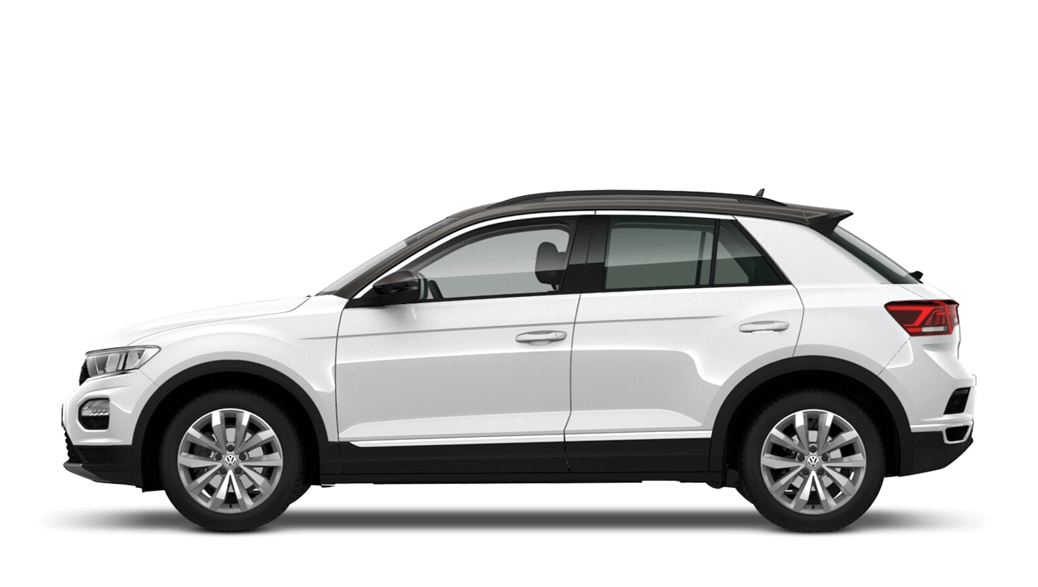 Pure White with Dark Oak Brown Roof (Metallic) Volkswagen T Roc
