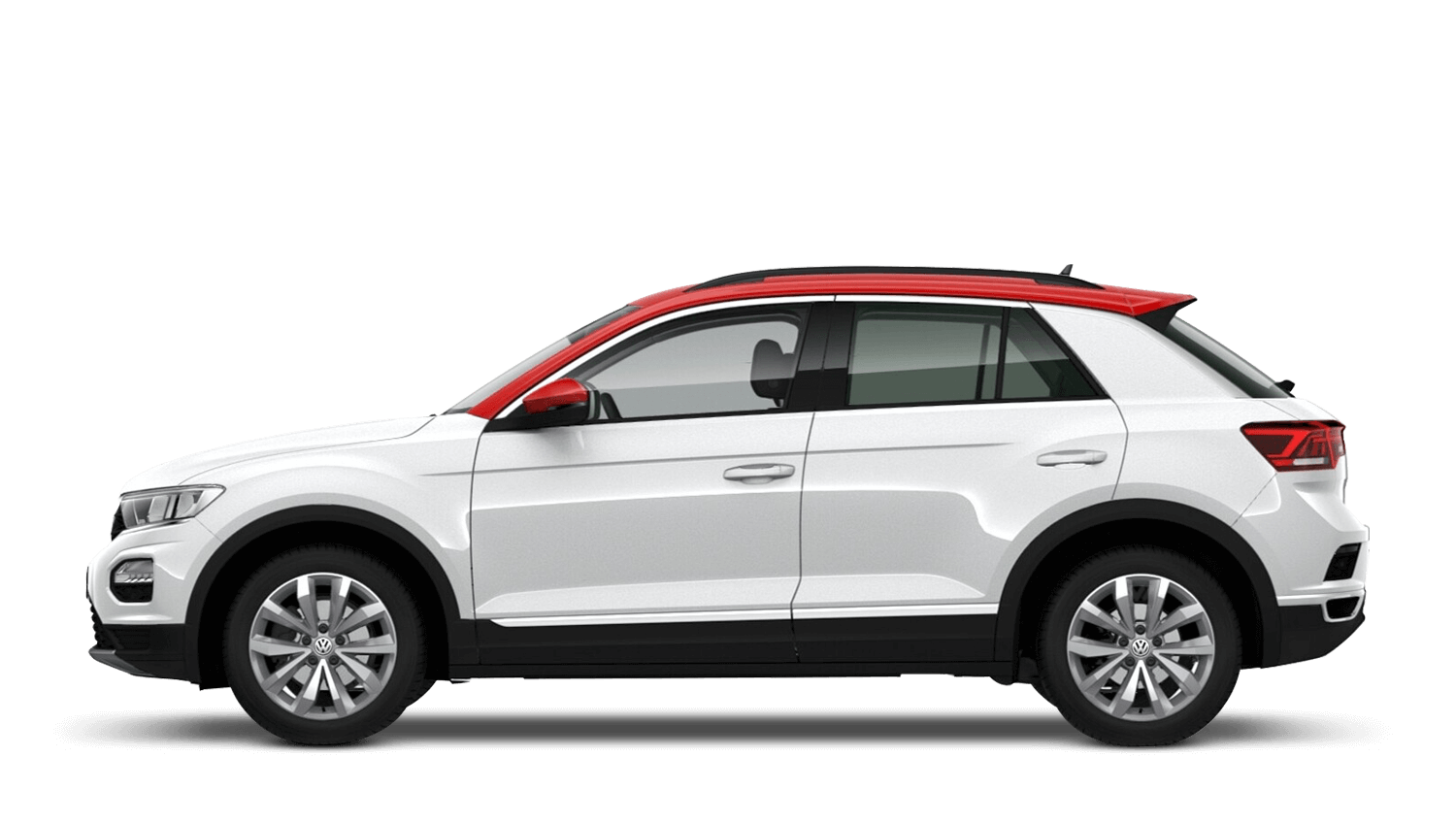 Pure White with Flash Red Roof (Metallic) Volkswagen T Roc