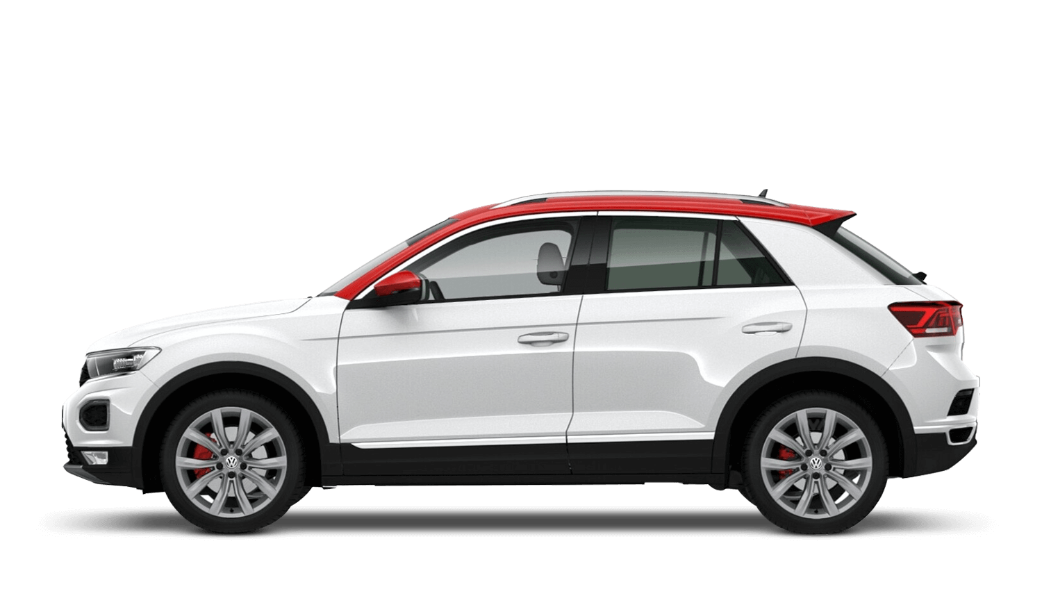Pure White with Flash Red Roof (Solid) Volkswagen T Roc